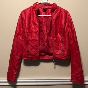Hot Red Leather Jacket